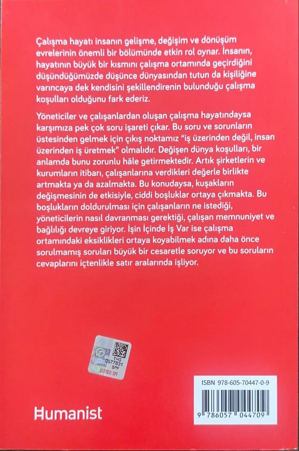 İşin İçinde İş Var: İnsan Odaklı Yönetim Perspektifi arka kapak